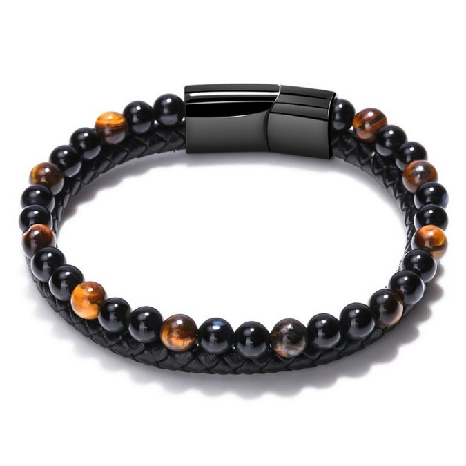 Leather tiger eye bracelet</br> arrival